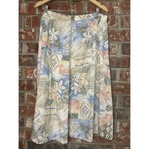 VTG Sag Harbor Size 14 Pastel A-line Floral Skirt Beach Coconutcore Hibiscus